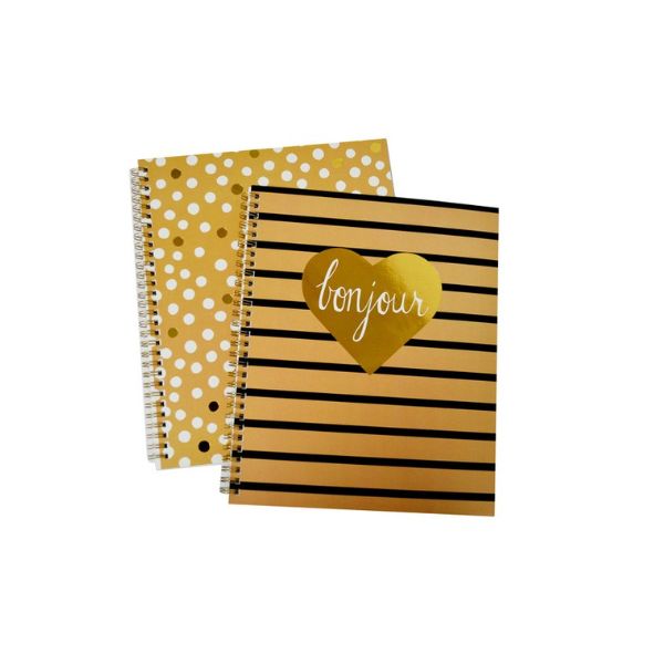Cahier de notes spirale 8 po x 10,5 po 70 pages (35 feuilles)