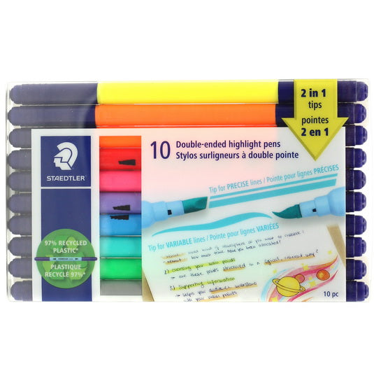 Surligneur à double pointe Staedtler (paquet de 10)