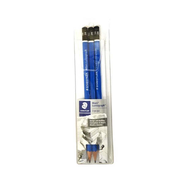 Crayon 2H Staedtler Mars Lumograph (paquet de 3)