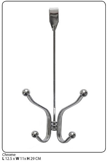 Crochet de porte 11,5 po x 5 po Tango chrome