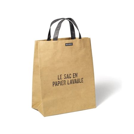 Sac d'épicerie en papier lavable brun Ricardo
