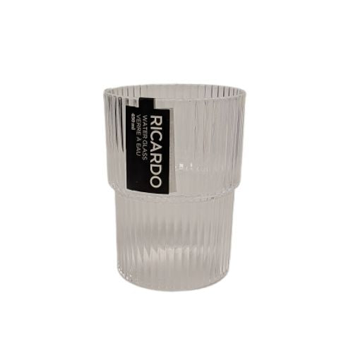 Verre incassable empilable 450 ml effet verre à rainures Ricardo