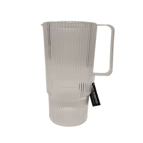 Pichet incassable 2,4 L avec couvercle effet verre à rainures Ricardo