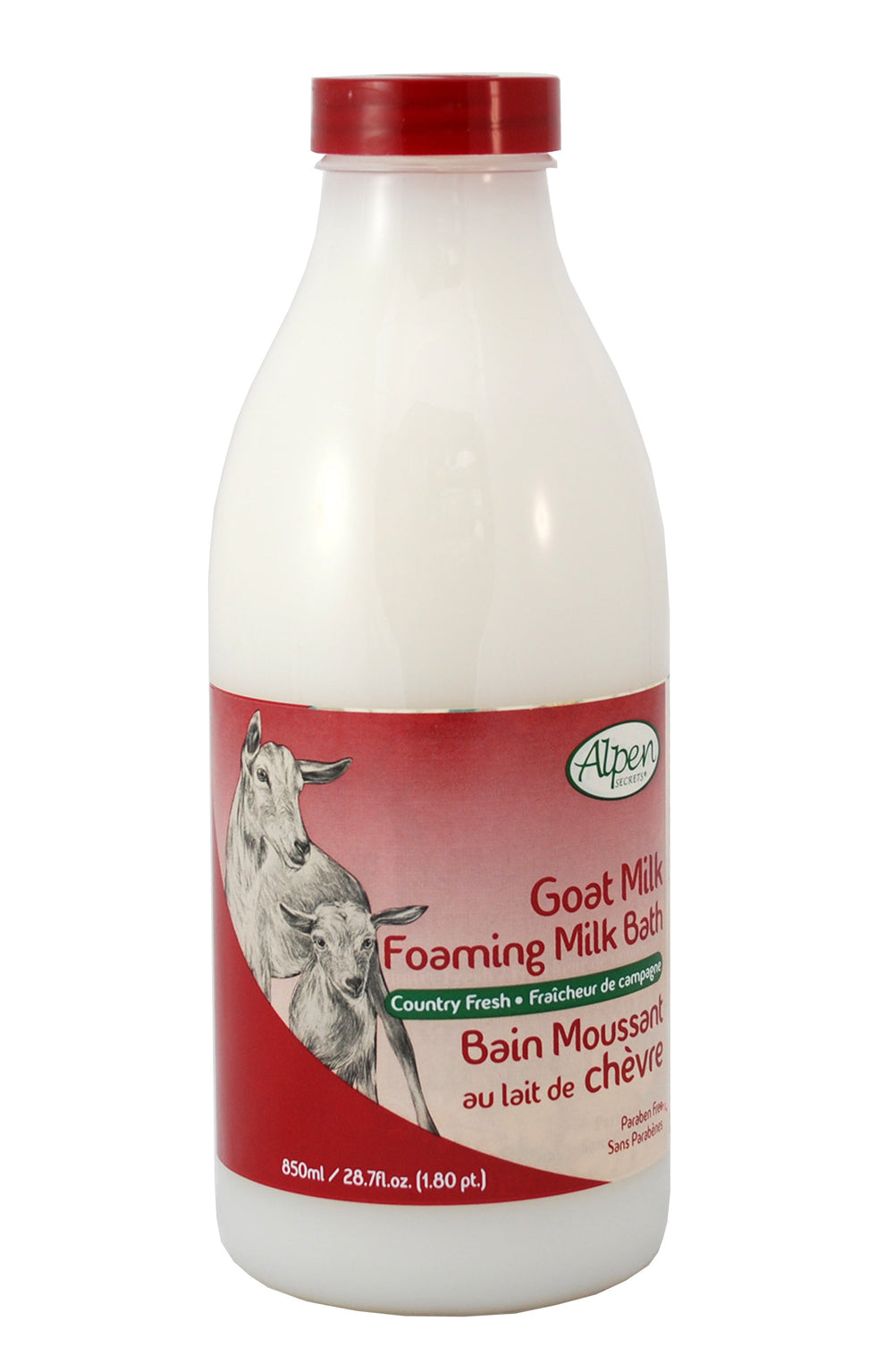 Bain moussant 850ml lait de chèvre Alpen Secrets