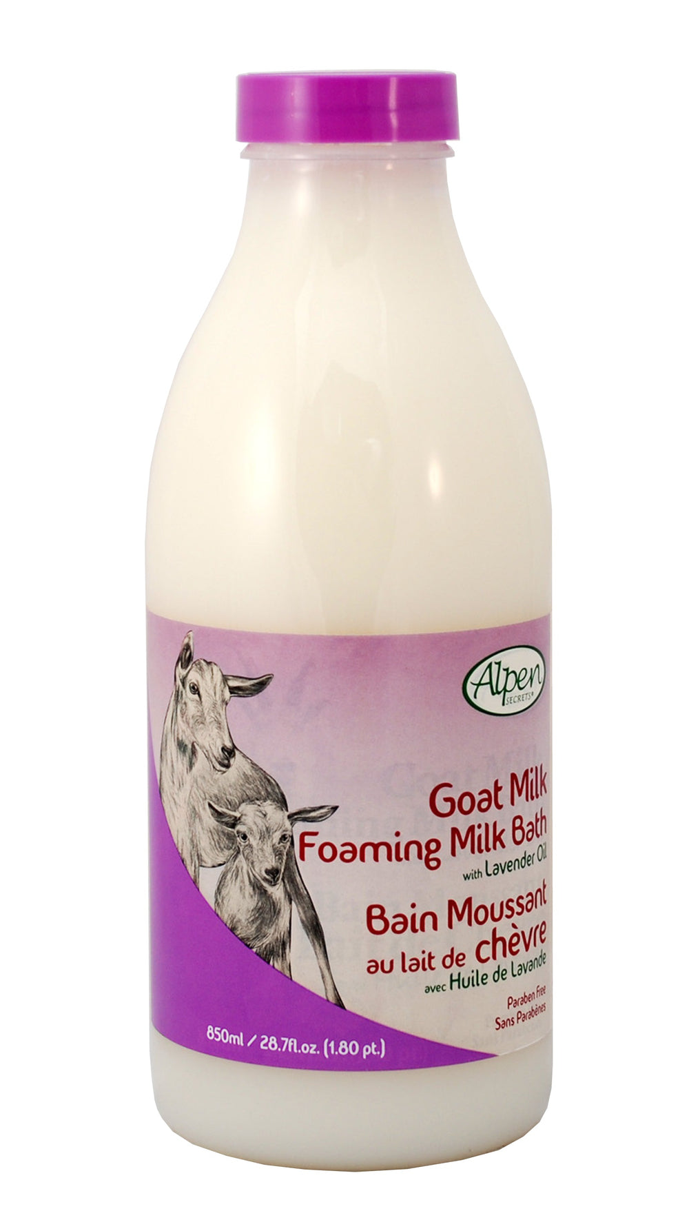 Bain moussant 850ml lait de chèvre Alpen Secrets