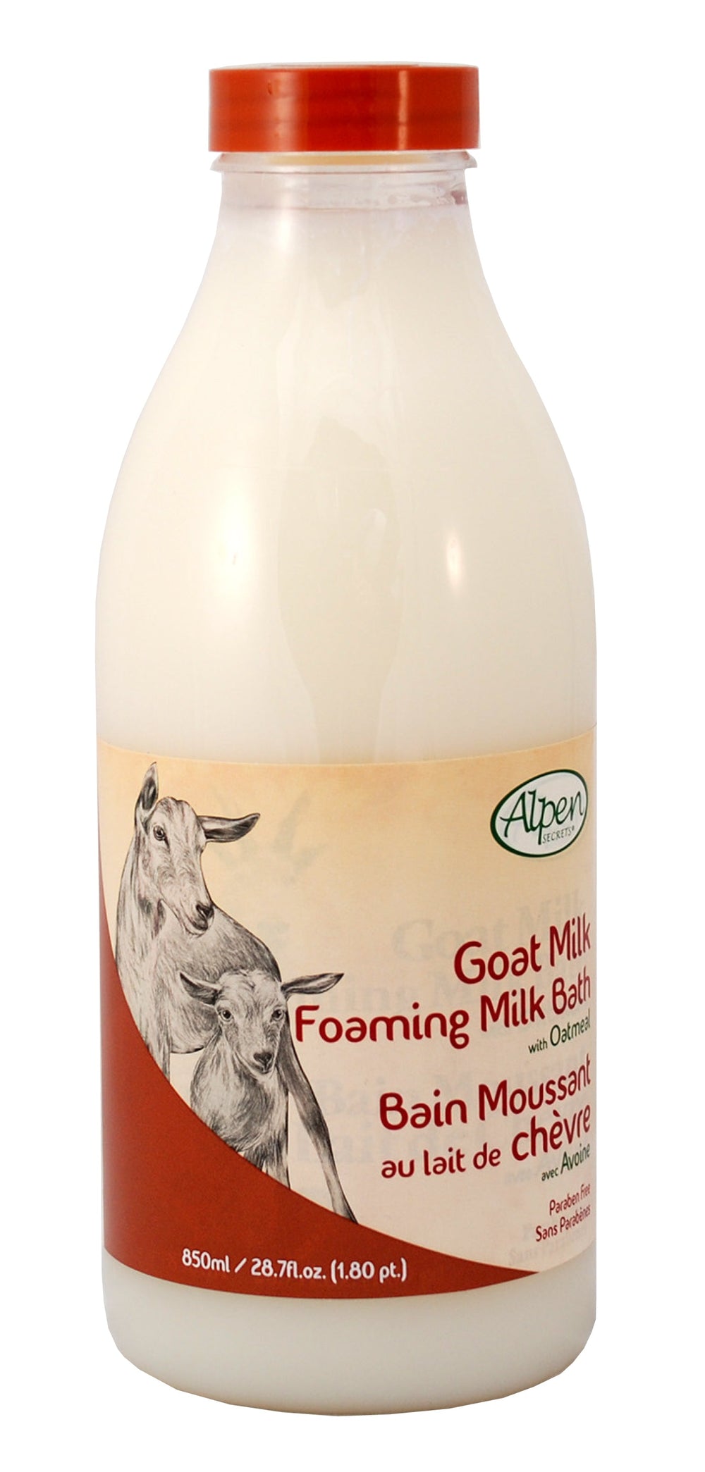 Bain moussant 850ml lait de chèvre Alpen Secrets