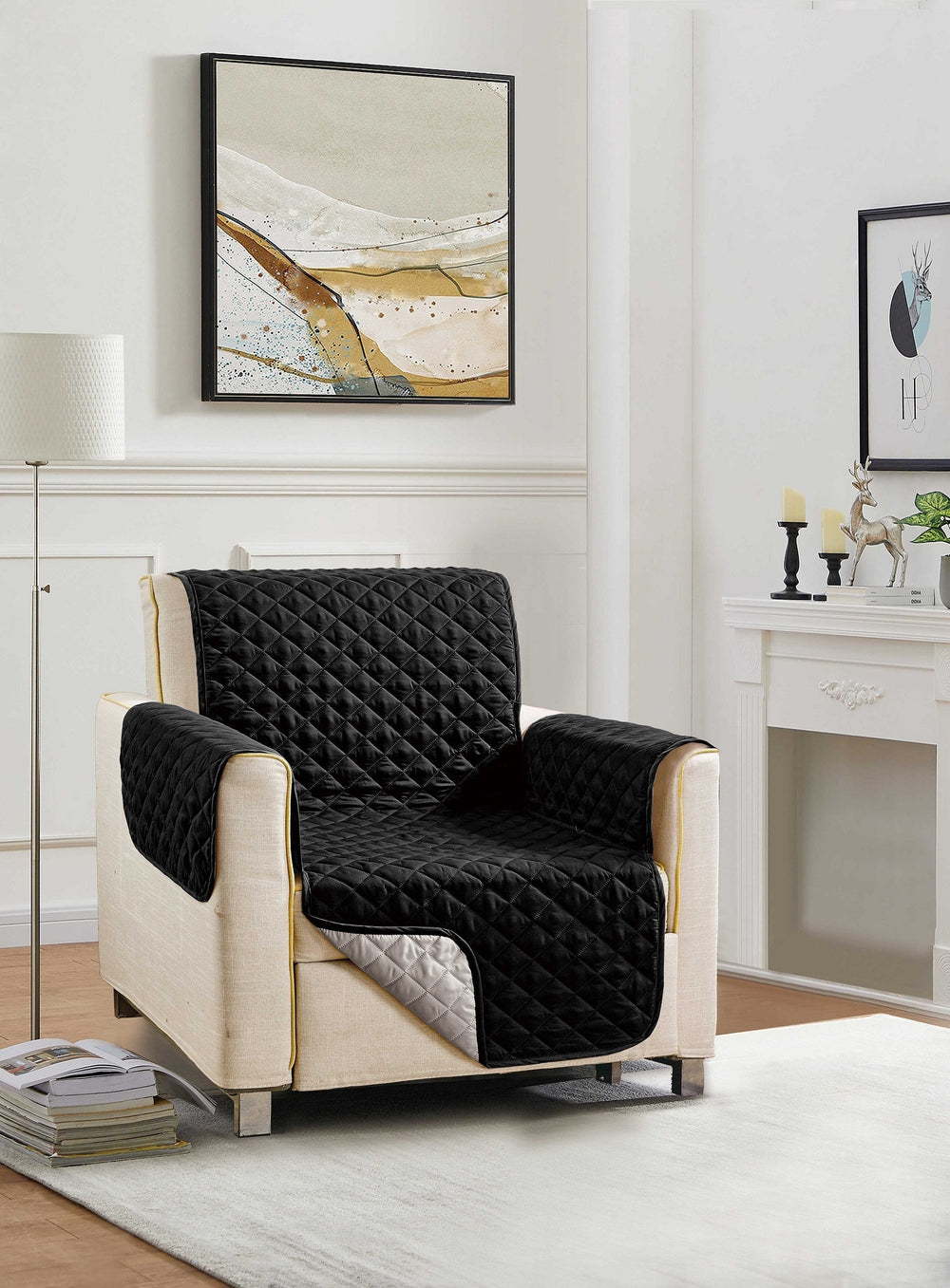 Jeté protecteur pour fauteuil noir