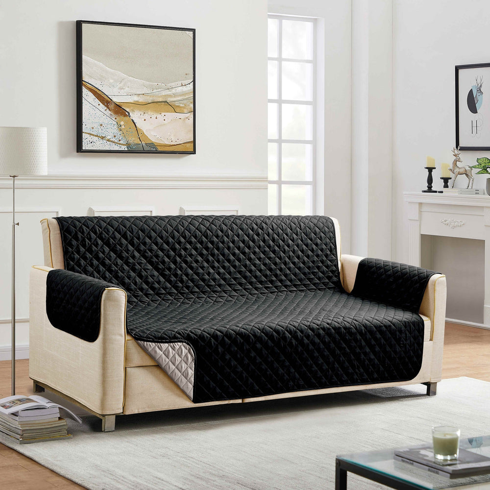 Jeté protecteur pour sofa 3 places noir