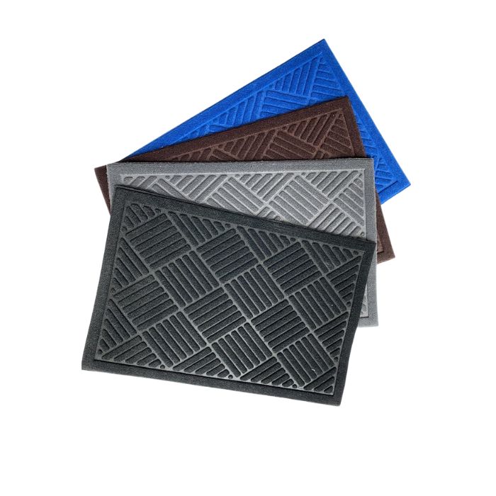Tapis 16 po x 24 po carrelé endos caoutchouc noir