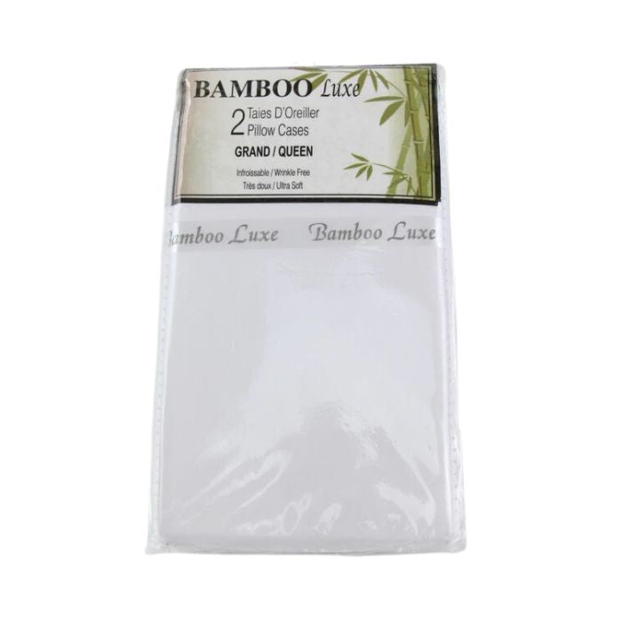 Taie d'oreiller en bambou blanc (paquet de 2)