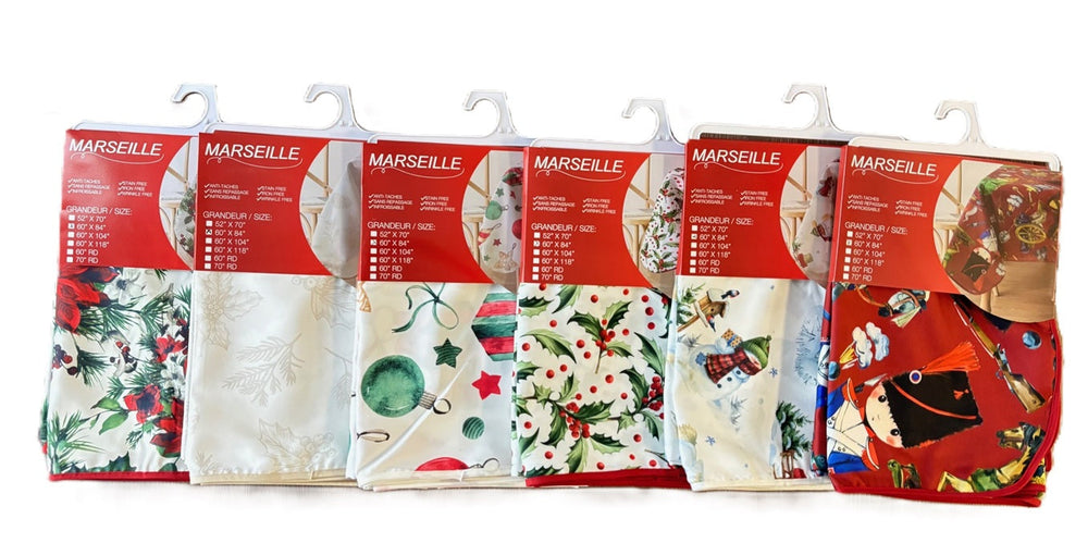 Nappe ronde en tissu motif de Noël 60 po