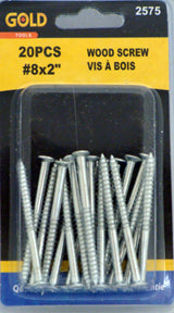 Vis à bois #8 - 2 po (paquet de 20)