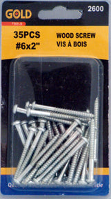 Vis à bois #6 - 2 po (paquet de 35)