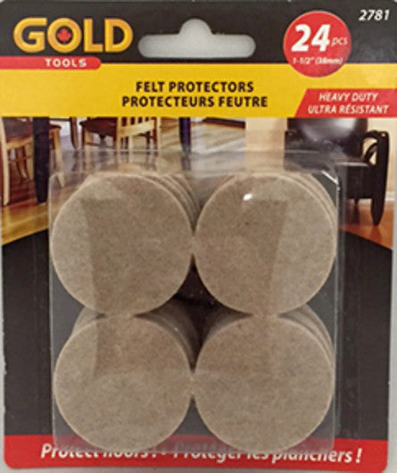 Sous-patte rond en feutre 1,5 po (paquet de 24)