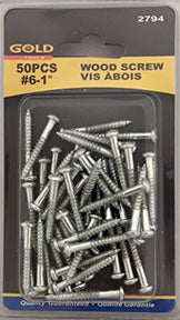 Vis à bois #6 - 1 po (paquet de 50)