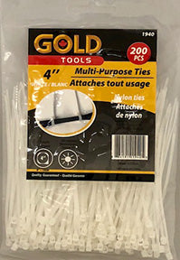 Attache de nylon 4 po blanc (paquet de 200)