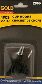 Crochet 2,25 po noir (paquet de 4)