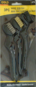 Minis brosses avec manche plastique (paquet de 3)