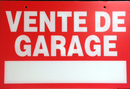 Affiche 15 po x 23 po vente de garage