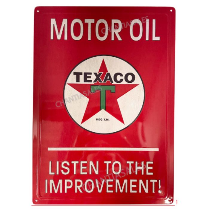 Plaque murale en métal 17 po x 12 po Texaco