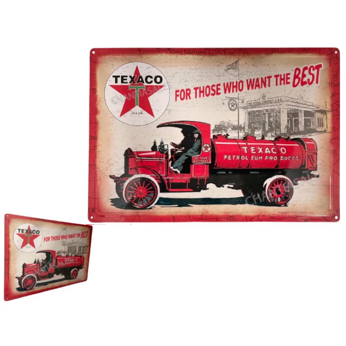 Plaque métal 17 po x 12 po Texaco For those who want the best