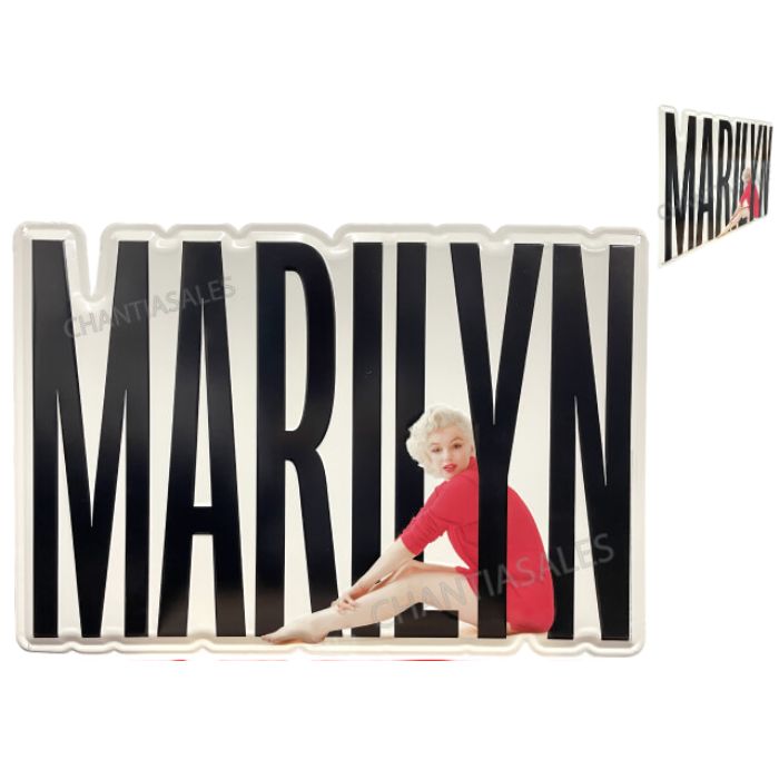 Plaque métal 24 po x 16,25 po Marilyn Monroe