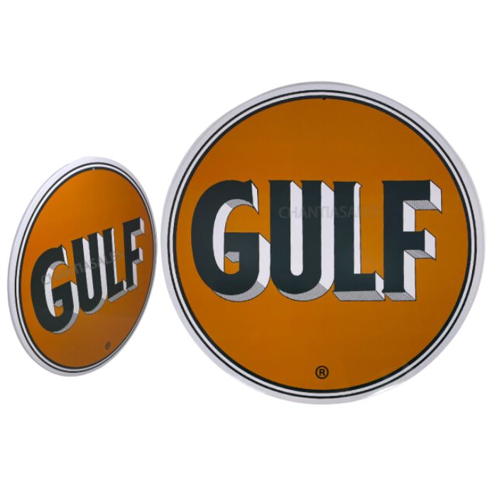 Plaque métal rond 12 po Gulf