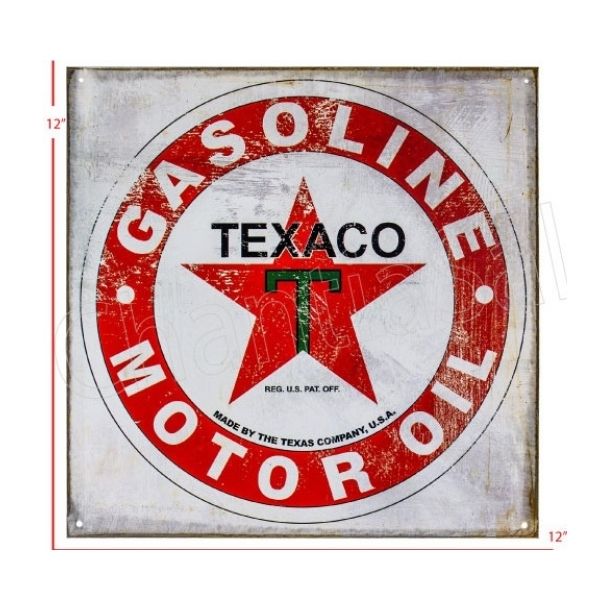 Plaque en métal 12 po Texaco Gasoline motor oil