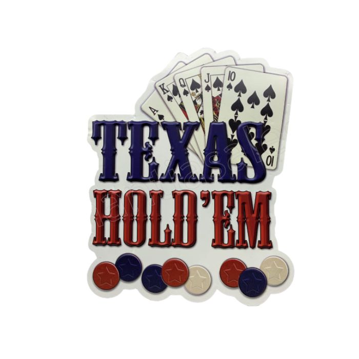 Plaque métal 17,5 po x 14 po Texas Hold'em