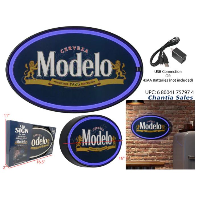 Plaque murale néon DEL 16 po x 2 po x 11 po oval Modelo