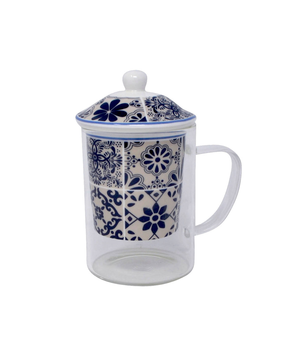 Tisanière 380 ml mosaïque bleue