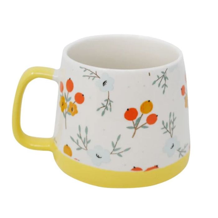 Tasse à café 350 ml Fleurs jaunes et oranges