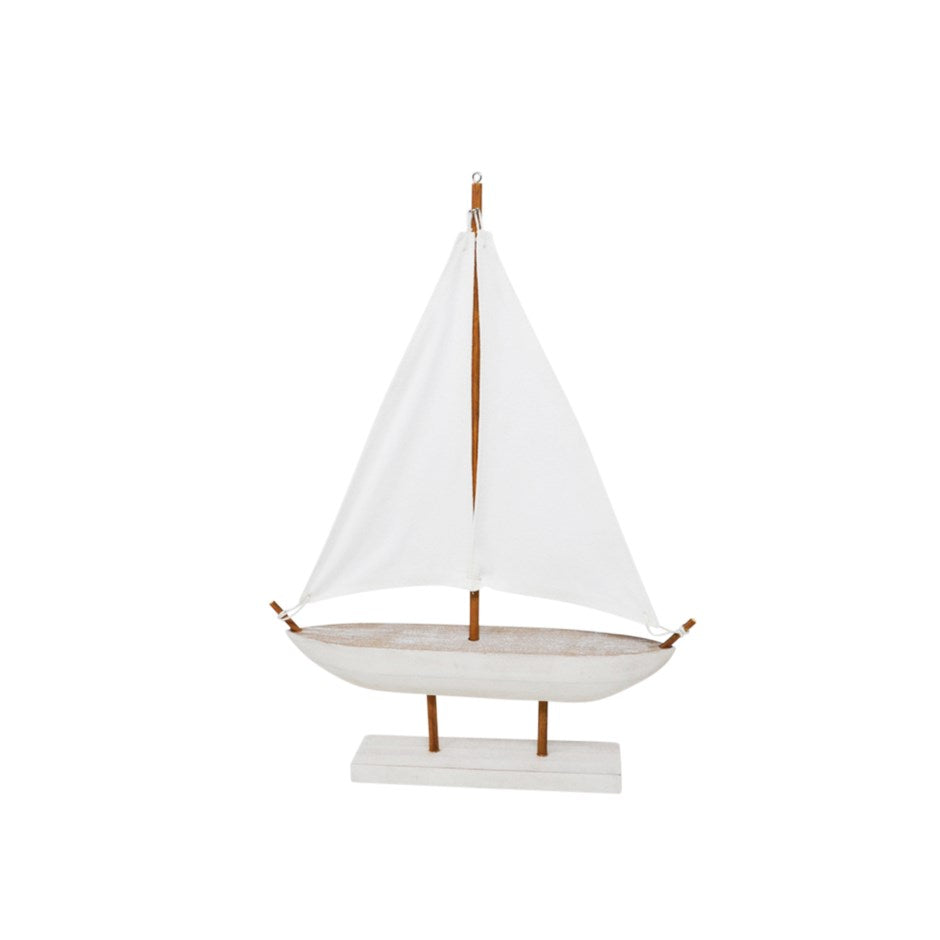Bateau voilier 12 po x 17 po blanc