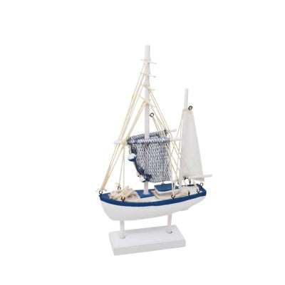 Voilier sur pied avec cordage 19 cm x 8 cm x 34,5 cm