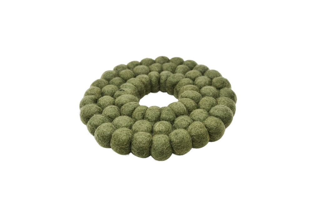 Sous-plat en laine 7 po vert