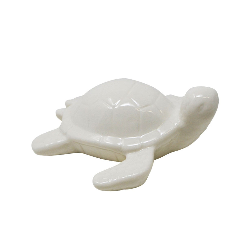 Tortue en céramique 4 po blanche