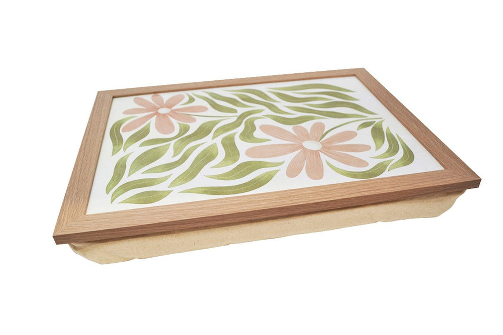 Coussin de lecture 13 po x 17 po avec des fleurs roses