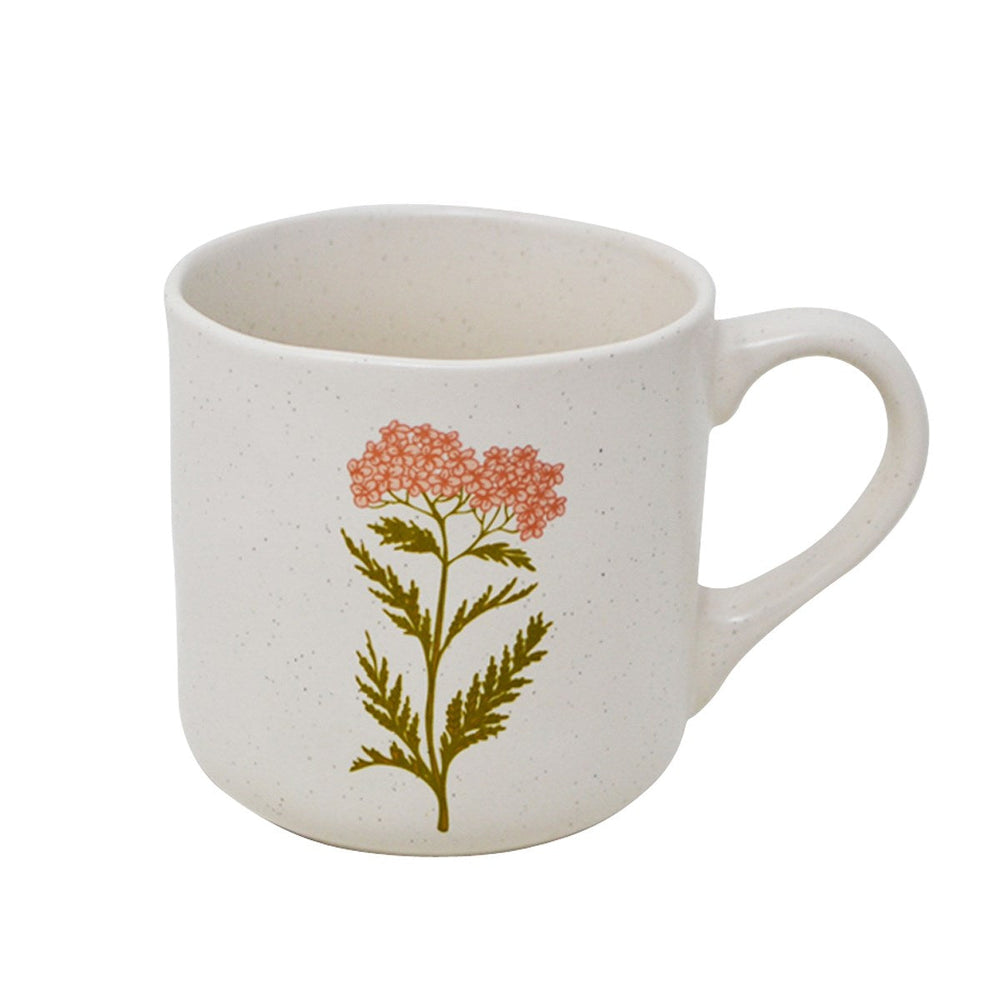 Tasse 350 ml blanche avec fleurs asclépias