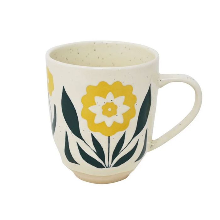 Tasse à café 350 ml Fleur jaune