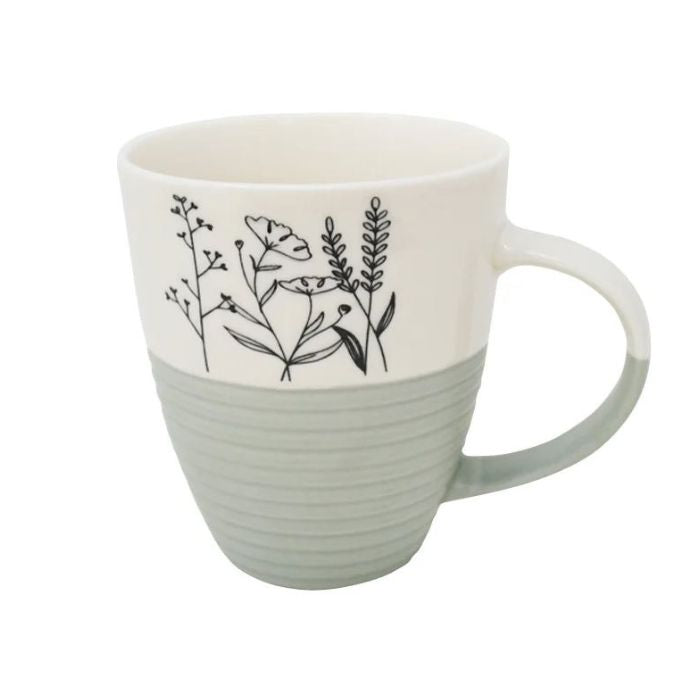 Tasse à café 320 ml Fleurs avec bas sauge