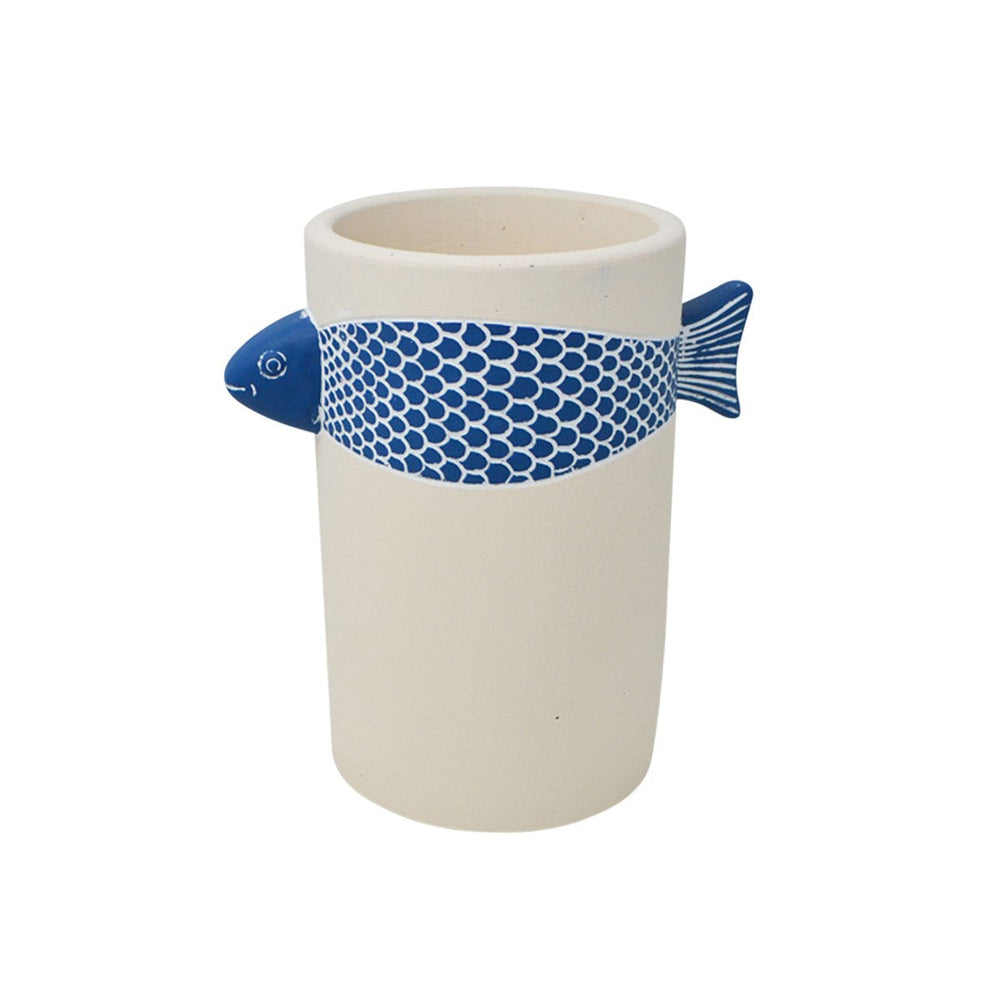 Pot 7 po x 5 po x 8 po poisson bleu 3D