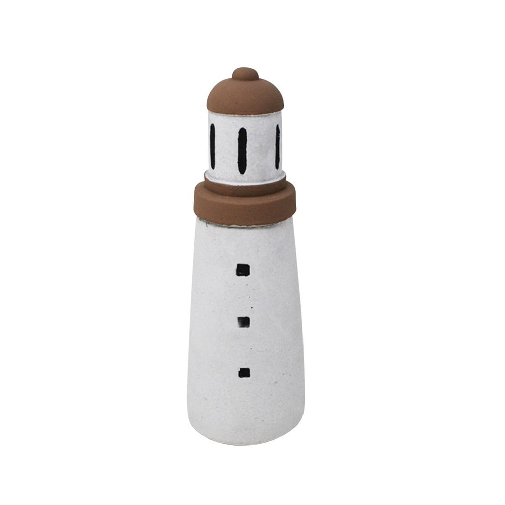 Phare 7 po x 2,5 po blanc et brun