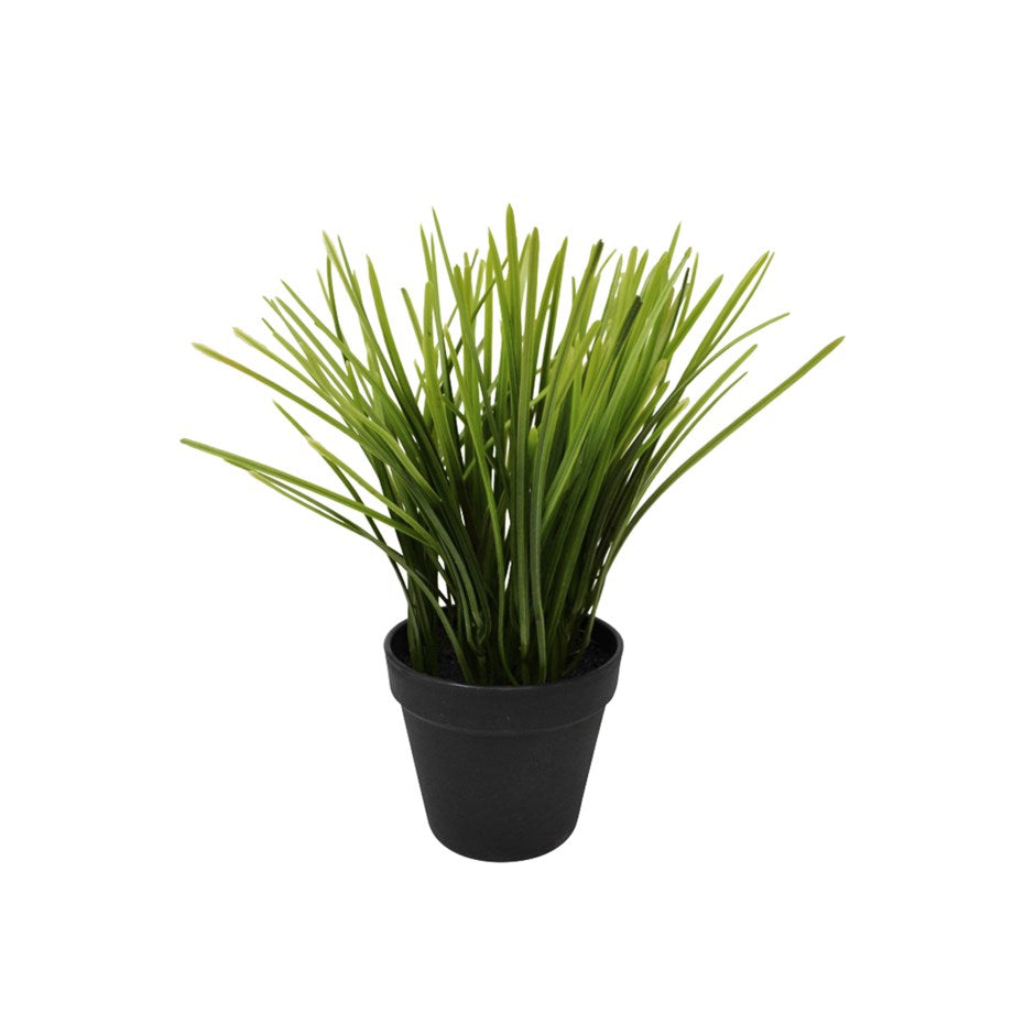 Plante herbe artificielle verte dans un pot noir 4 po x 12 po