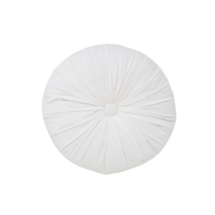 Coussin rond 15 po blanc