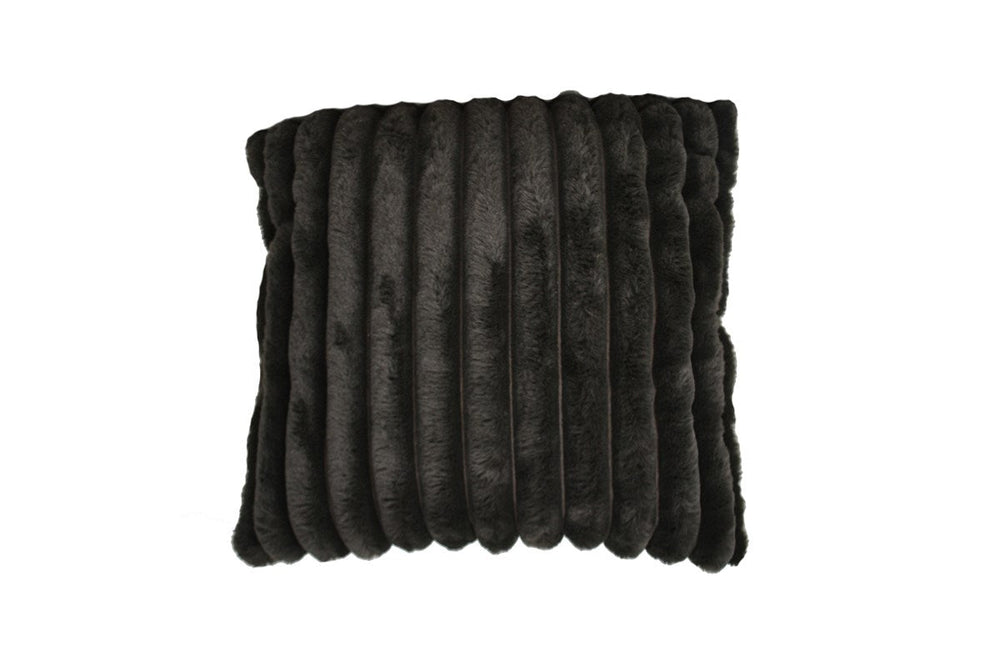 Coussin 18 po x 18 po en velours côtelé noir