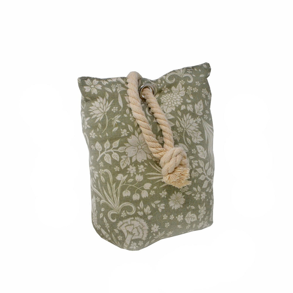 Butoir de porte 8 po vert motif de feuille beige