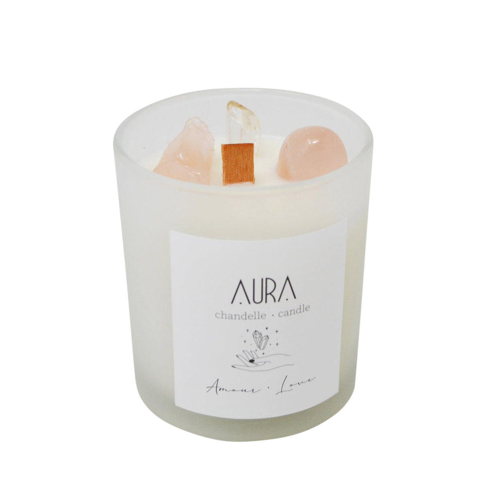 Chandelle parfumée 3,5 po avec pierres