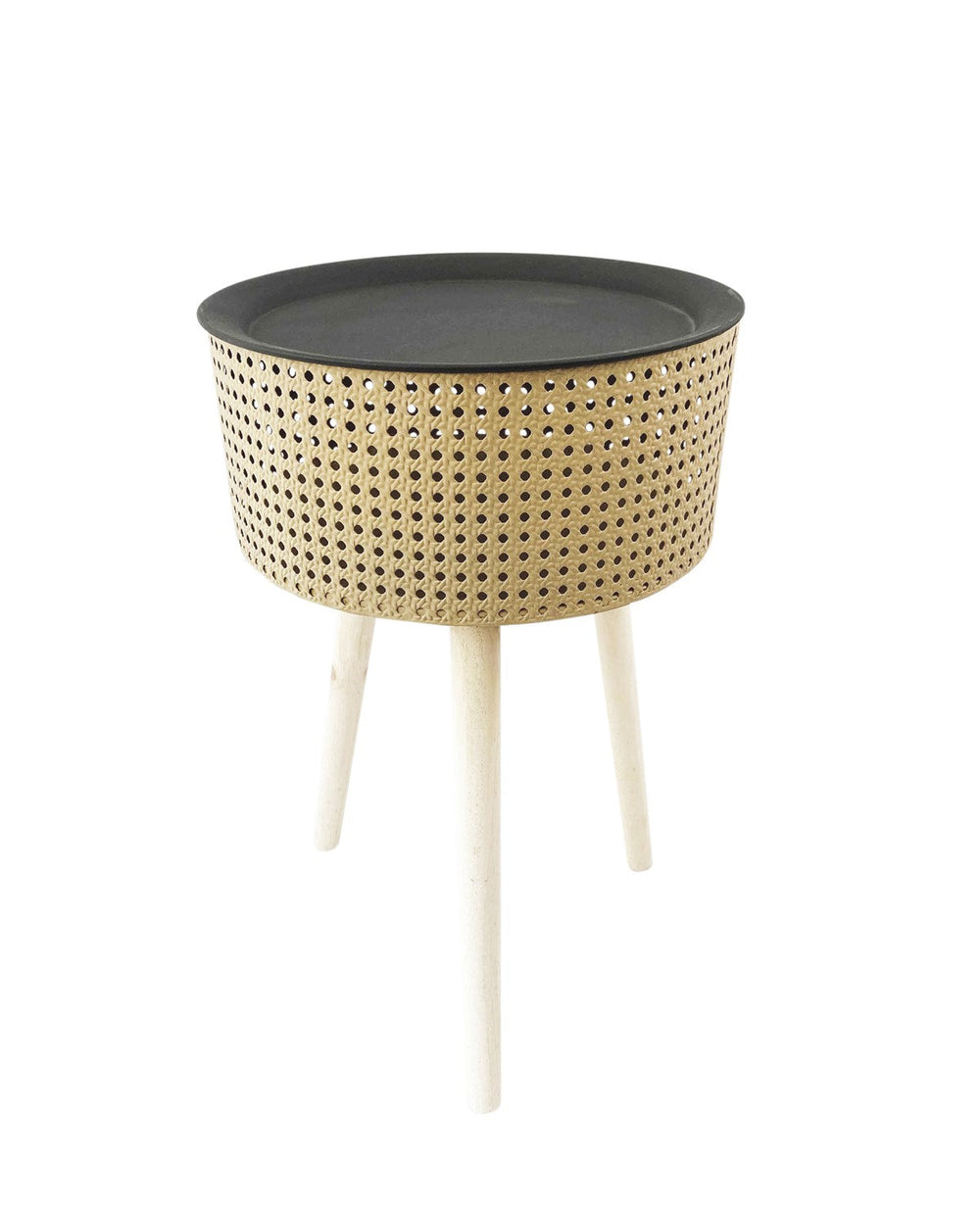 Table d'appoint ronde 13 po x 22 po cannelé