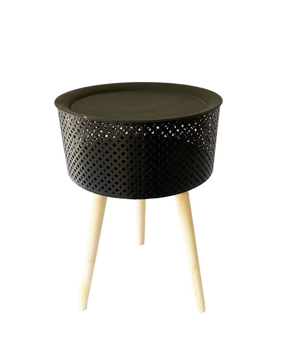 Table d'appoint ronde 13 po x 22 po cannelé