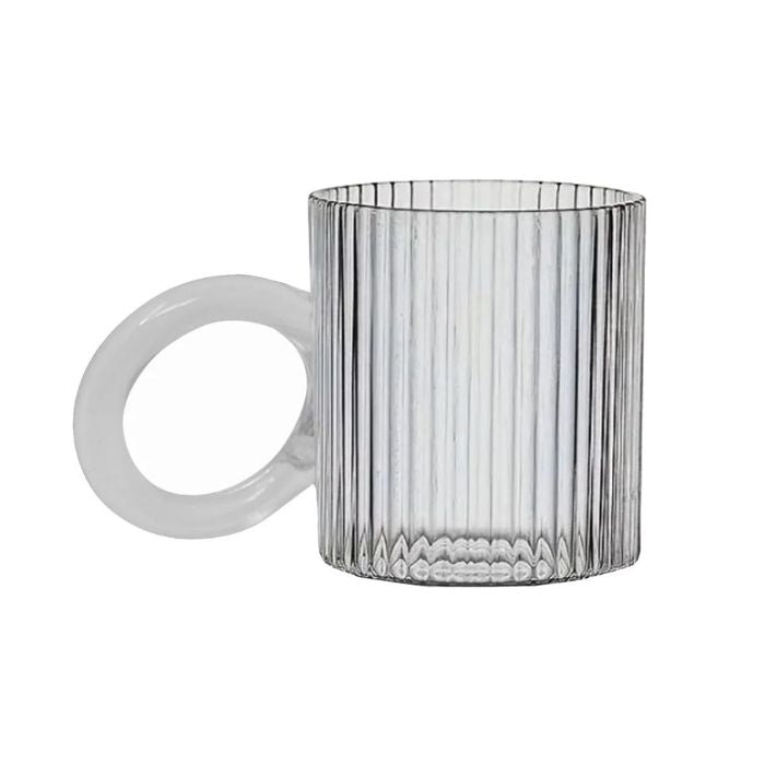 Tasse nervurée 14,5 cm x 8,5 cm x 7,5 cm avec poignée ronde